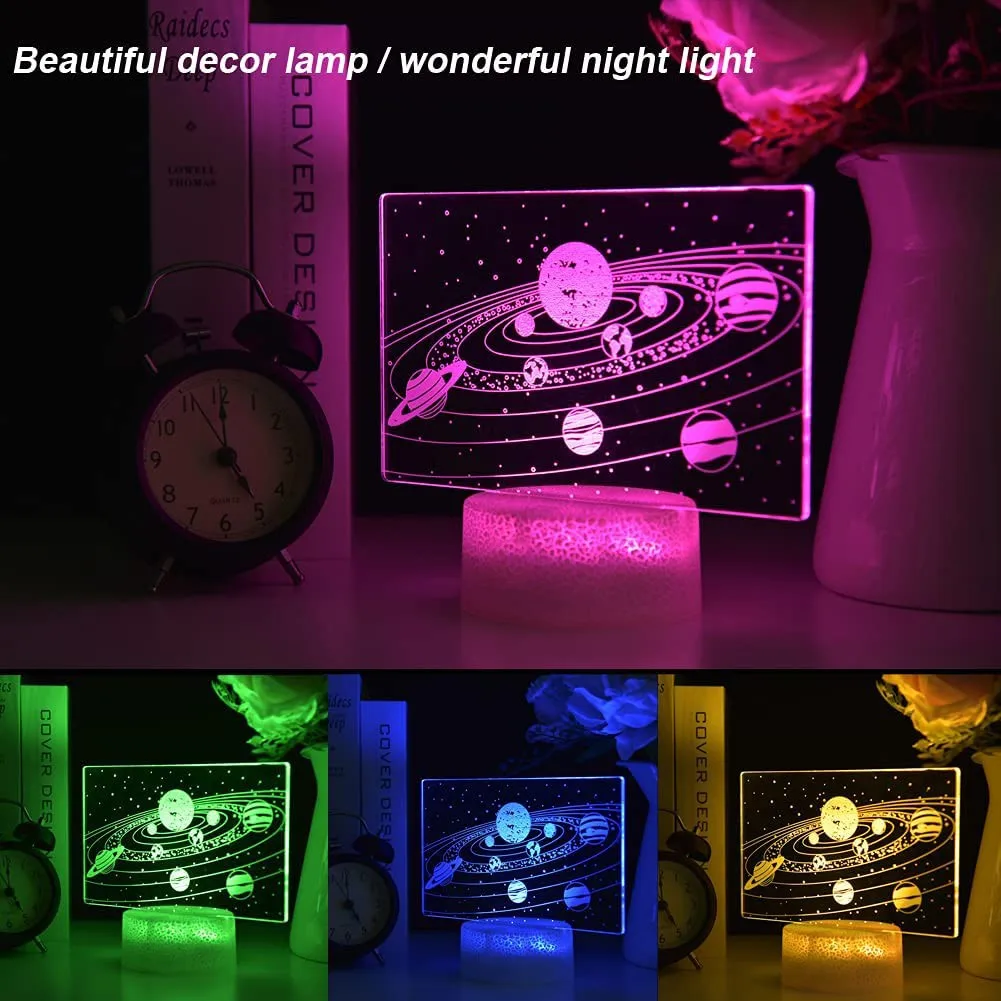 Solar System Nine Planets Lava Decor Night Light Space Universe 3D LED RGB Bedroom Sleeping Side Table Lamp For Birthday Gift