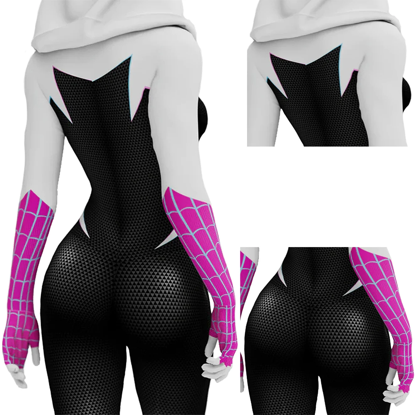 SpiderMan przez pająk Verse Cosplay Gwen Stacy superbohater Spandex kostium pająka body strój Zentai kostium na Halloween