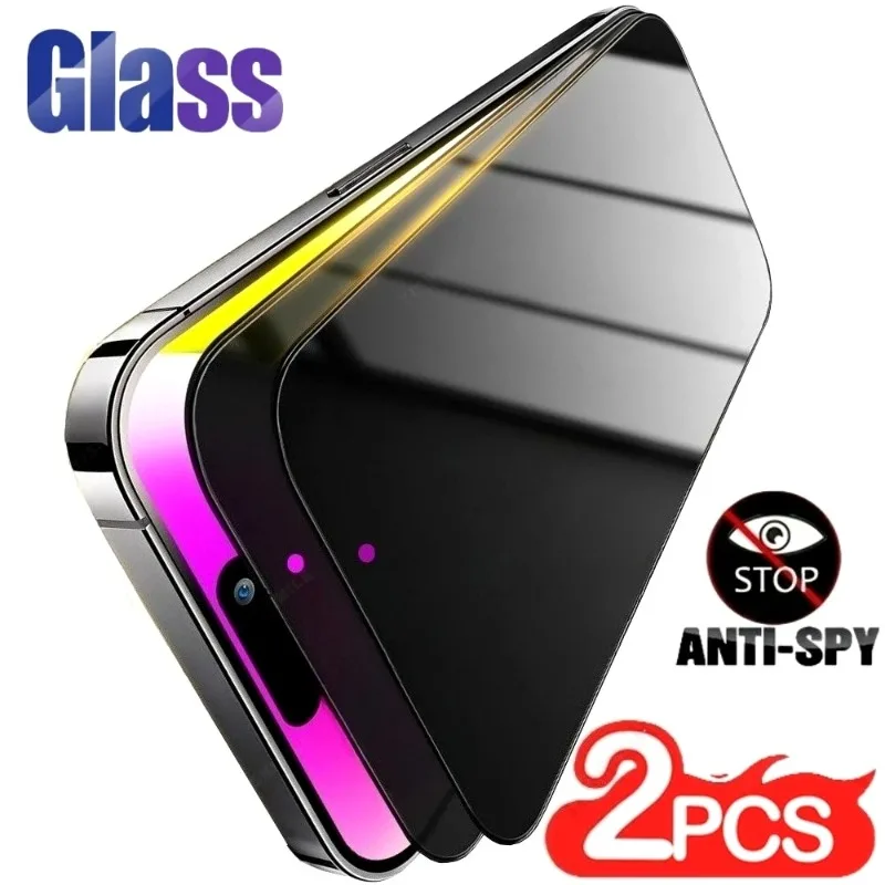 

2Pcs Anti Spy Full Screen Protector for iPhone 17 16 15 14 Pro Max Air 17e 16e 14 15 16 Plus 13 12 11 Pro Frosted Tempered Glass
