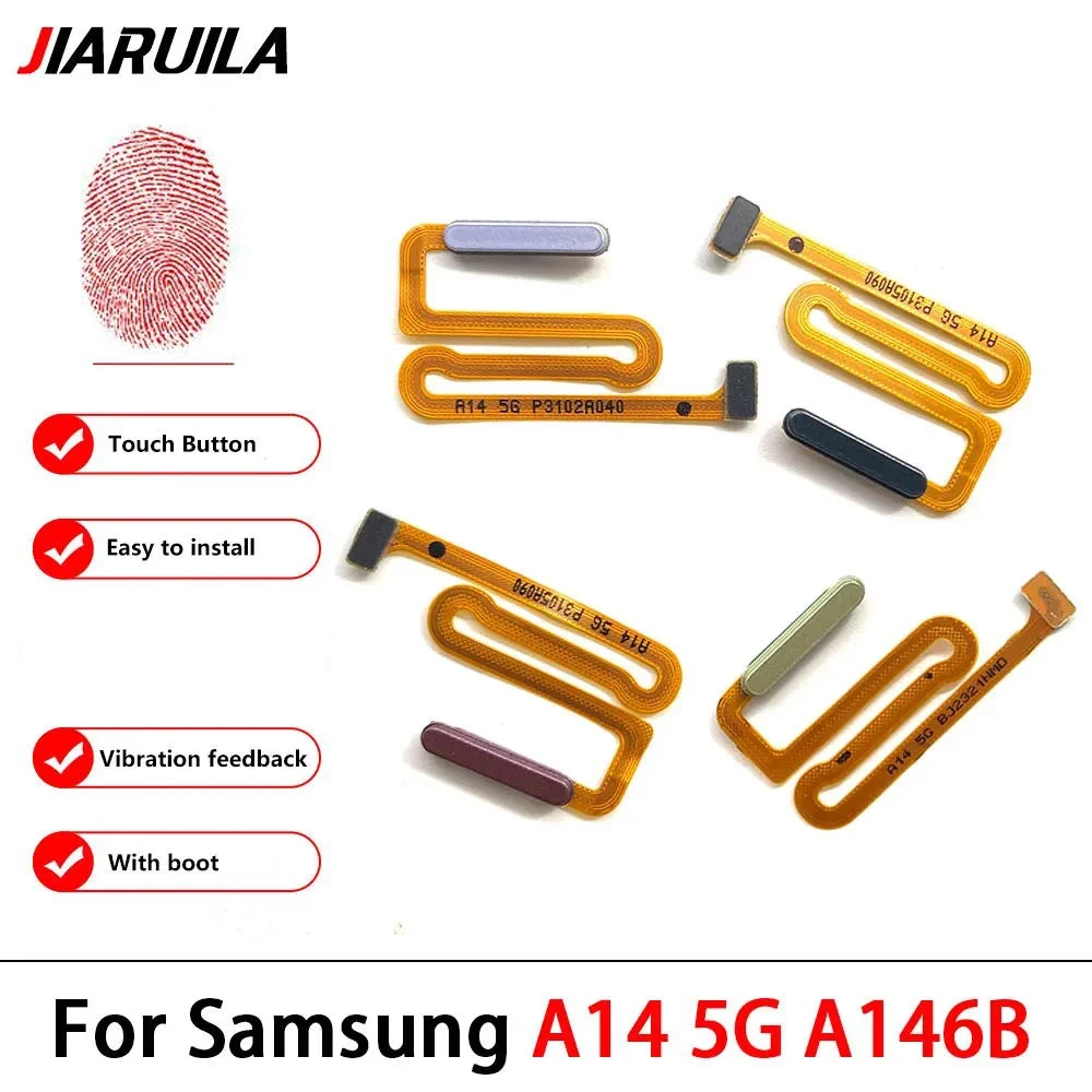 New For Samsung A14 4G A145F A145P / A14 5G A146B A146P Home Button Fingerprint Touch ID Sensor Flex Cable