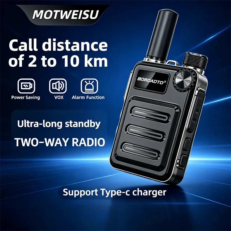 長距離トランシーバー-2個セット-uhf-400-470mhz-16ch-type-c充電-aiノイズリダクション-voxアラーム機能付き-頑丈な双方向無線機