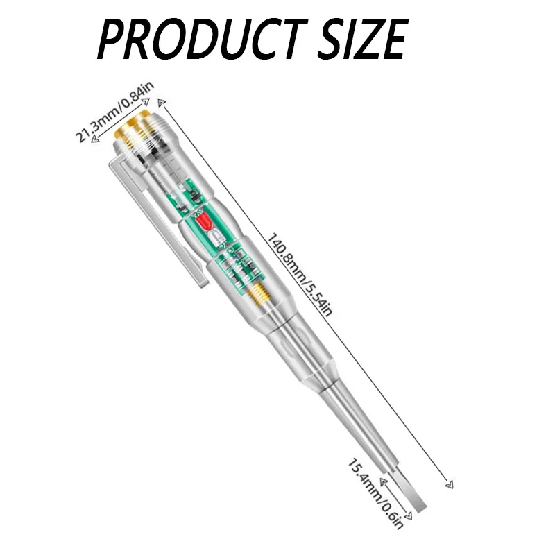 Probador de voltaje inteligente, bolígrafo Detector de potencia de inducción de 24/70-250V, destornillador eléctrico, indicador de circuito