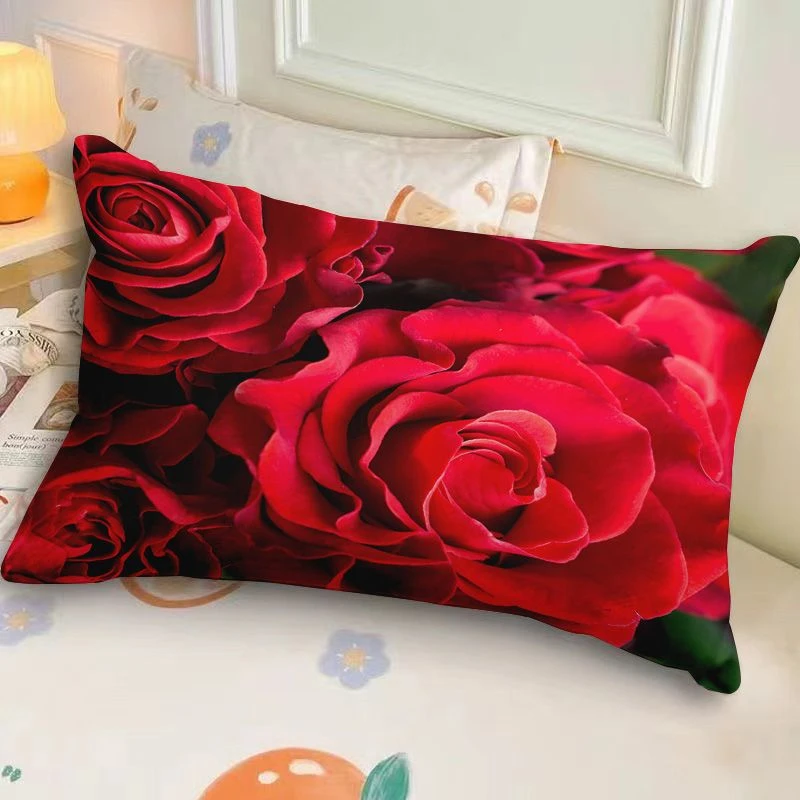 Rose Pillow, Romantic Modern Fresh Half-Length Strip, Customizable Sofa Pillow