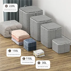 Houndstooth Non-woven Quilt Storage Bag Household Large capacity Clothes Packing Wardrobe Cabinet Travel Organizer