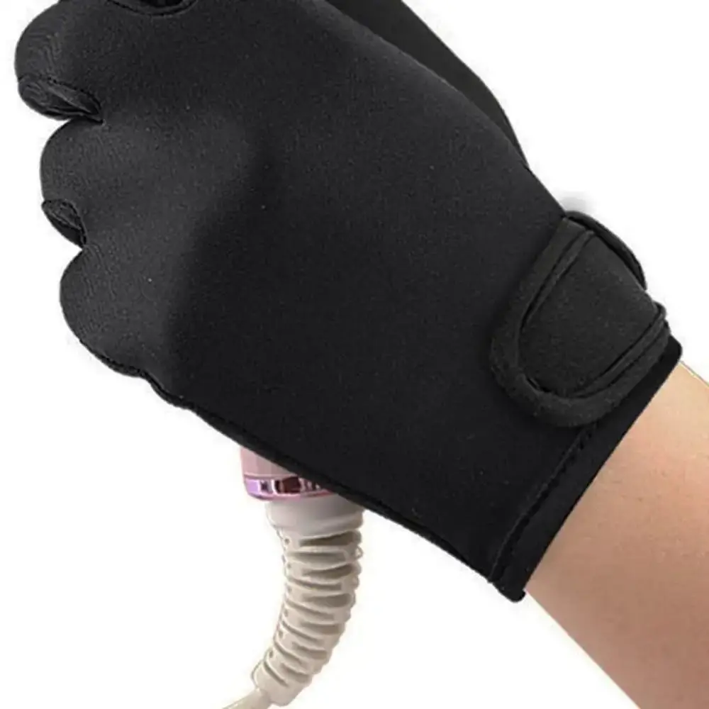 New 5 Finger Heat Resistant Gloves Reusable Black Perming Gloves Protection Mittens
