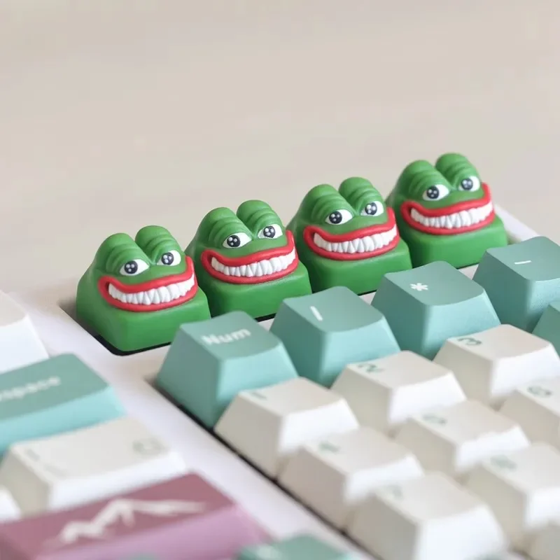 Sad Frog Creative Keycaps Resin Artisan Keycaps for Mechanical Keyboard Accessories Gift Custom Cute Keyboard Caps MX Switch