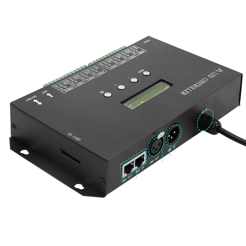 F-T Wifi LED Pixel Controller Artnet Naar SPI Ondersteunt Madrix Software LAN Synchrony SD-kaart DMX512 Console EU Plug