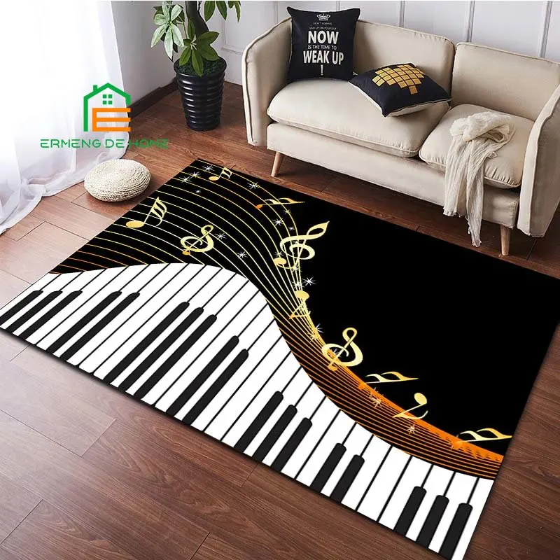 Piano Music Pattern Rug for Bedroom Living Room Carpet for Kitchen Floor Mats Home Decor Non-Slip Floor Pad Rug 15 Sizes