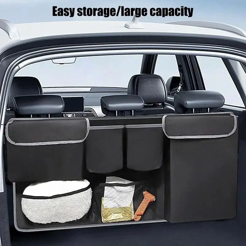 Durable Oxford Car Backseat Trunk Organizer, High‑Capacity Hanging Storage Bag with Multi Pockets, Universal for SUV, Truck, MPV
