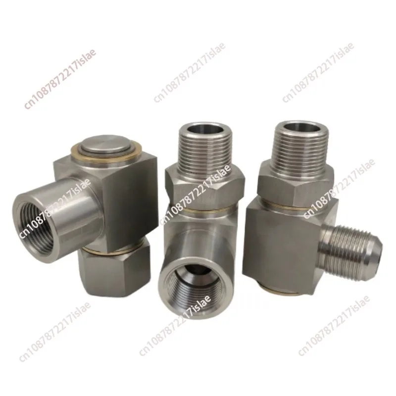 1PCS Hydraulic Rotary Joint Universal  360 Degree High Pressure   Rotating Right Angle Inch Thread