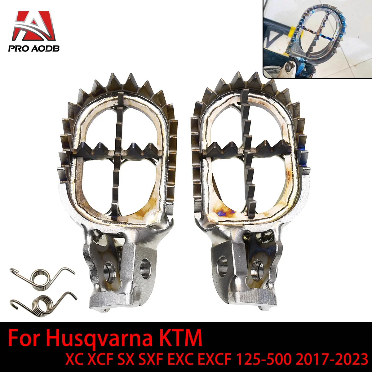 Titanium Footpegs Foot Pegs Rest For Gas Gas Husqvarna KTM SX SX-F XCF EXC EXCF XC XCF SXF 2016-2023 Universal Motorcycle Parts