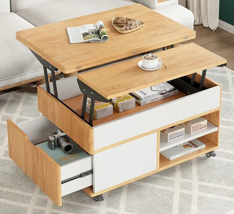 

Красивый многофункциональный подъемный журнальный столик и обеденный креативная мебель двойного назначения для гостиной, простая небольшая складная мебель