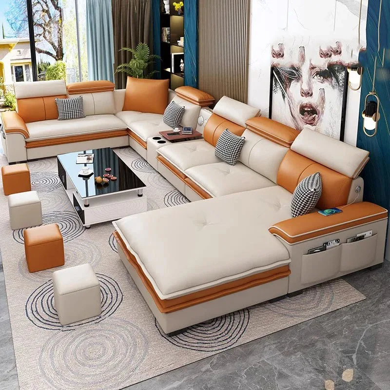 Modern Relaxing Living Room Sofas Lazy Couch Leather Nordic Cheap Floor Living Room Sofas Creative Divano Space Saving Furniture