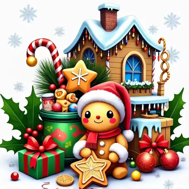 

CHENISTORY 5D DIY Diamond Embroidery Biscuit scenery Cross Stitch Kit Diamond Painting Christmas Diamond Mosaic Home Decorations