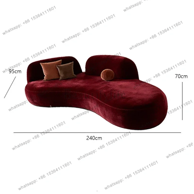 LSModern Minimalist Curved Sofa Nordic High-end Clothing Store Beauty Salon Front Desk Lounge Reception Sofa Office Furniture FY