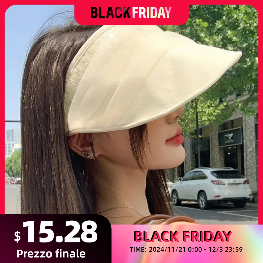 

Fisherman Hat Women Summer Outdoor UV large brim sunscreen hat Korean solid color show face small sun hat beach hat