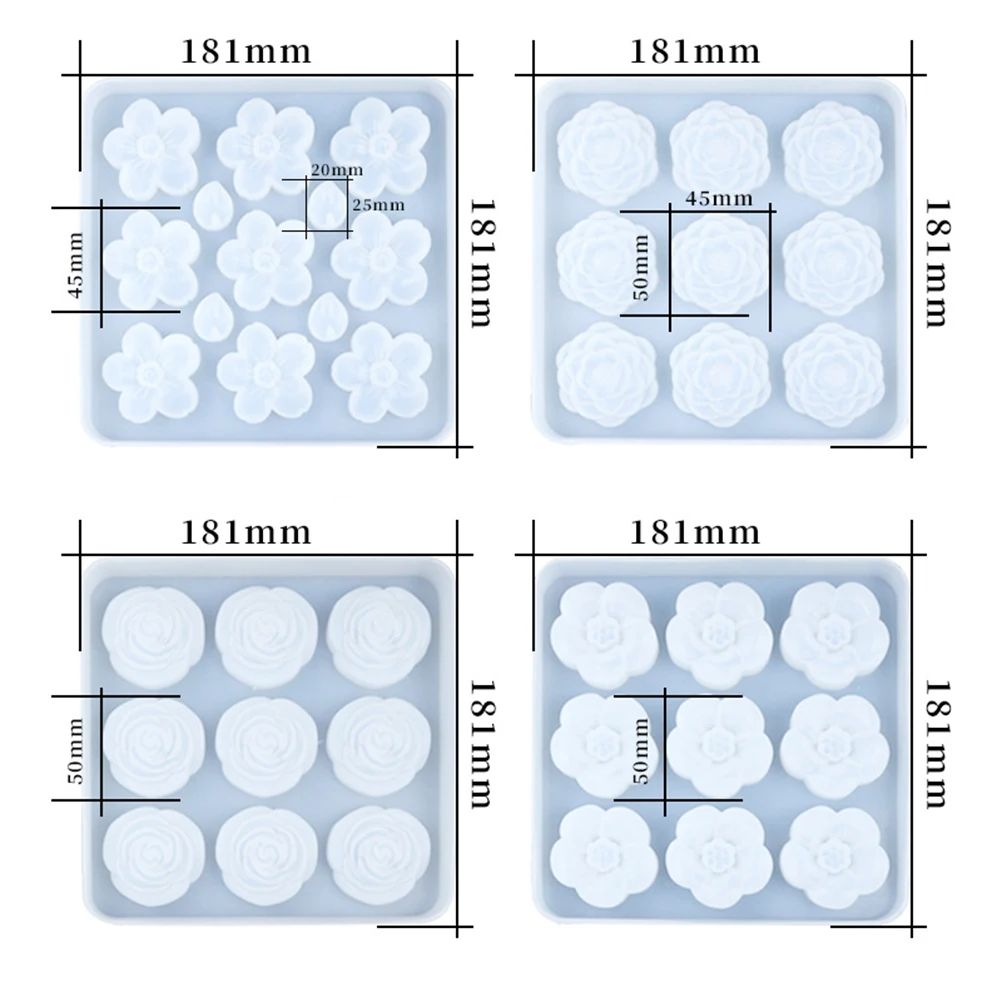 

Crystal Epoxy Mold 9 Slots Flowers Silicone DIY Pendant Home Decor Mini Reusable Heat Resistant Jewelry Accessories