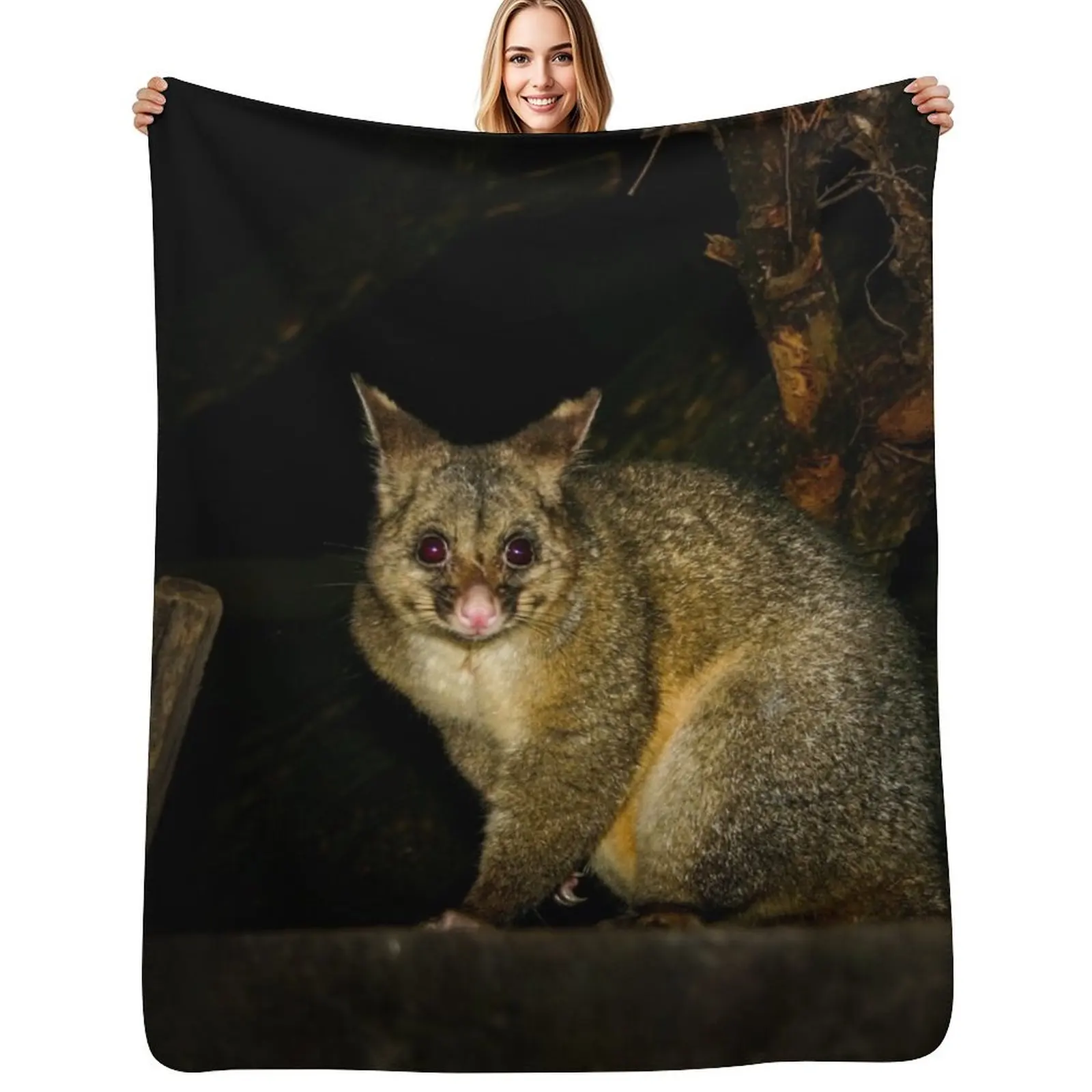 Australian Bushtail possum at night Throw Blanket Soft Plush Plaid Stuffeds Large Fashion Sofas Moving Multi-Purpose Blankets