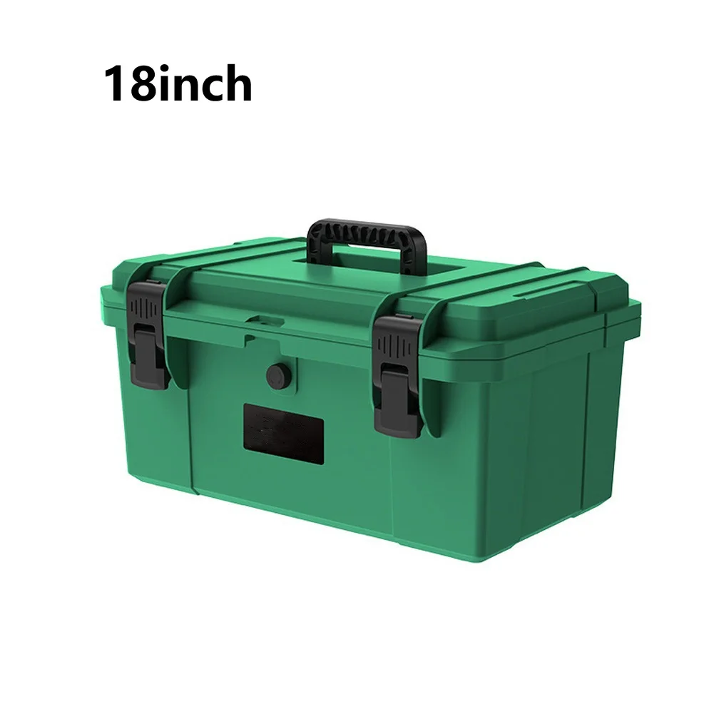 Waterproof Double Layer Tool Box Case with Reinforced ABS Plastic and Steel Hinges for Electrician Repair Tools Storage