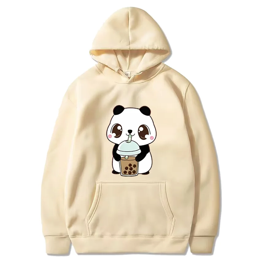 Panda Cartoon cute Graphics Hoodie Men Women ' s gothic Casual Clothes Streetwear Unisex Long sleeve Hooded Sweatshirt print