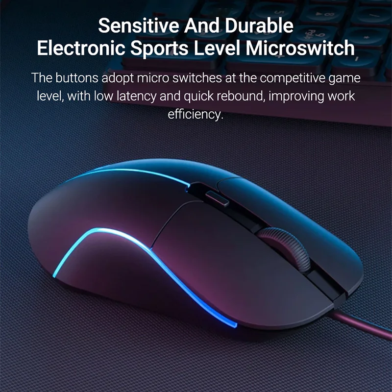 เมาส์แบบใช้สาย Acer 3200dpi RGB Light ไฟสีสันสดใส ERGONOMIC เงียบคลิก offfice เมาส์สำหรับเล่นเกมส์สำหรับแล็ปท็อปแท็บเล็ต PC คอมพิวเตอร์