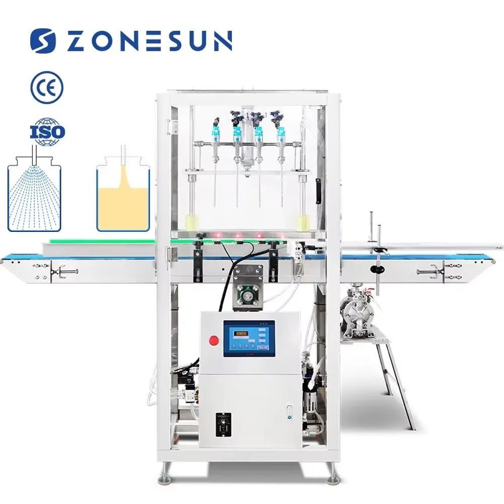Automatic 4 Nozzle Sprayer Bottle Sterilizing Machine Industrial Liquid Filling Sealing Equipment for Small Business