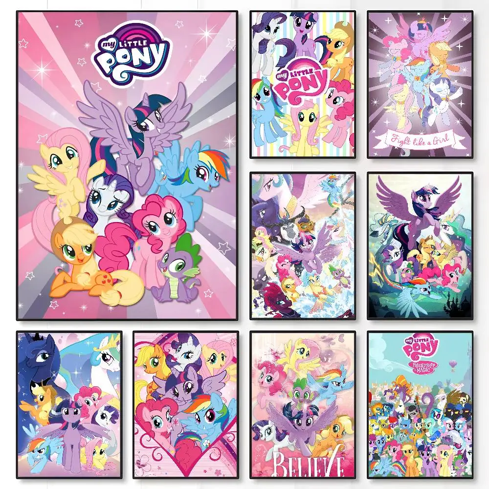 ملصق كارتوني My L-Little P-Pony وردي مقاوم للماء ملصق فني جداري لشريط غرفة المعيشة ديكور عتيق هدية مطبوعة عالية الجودة