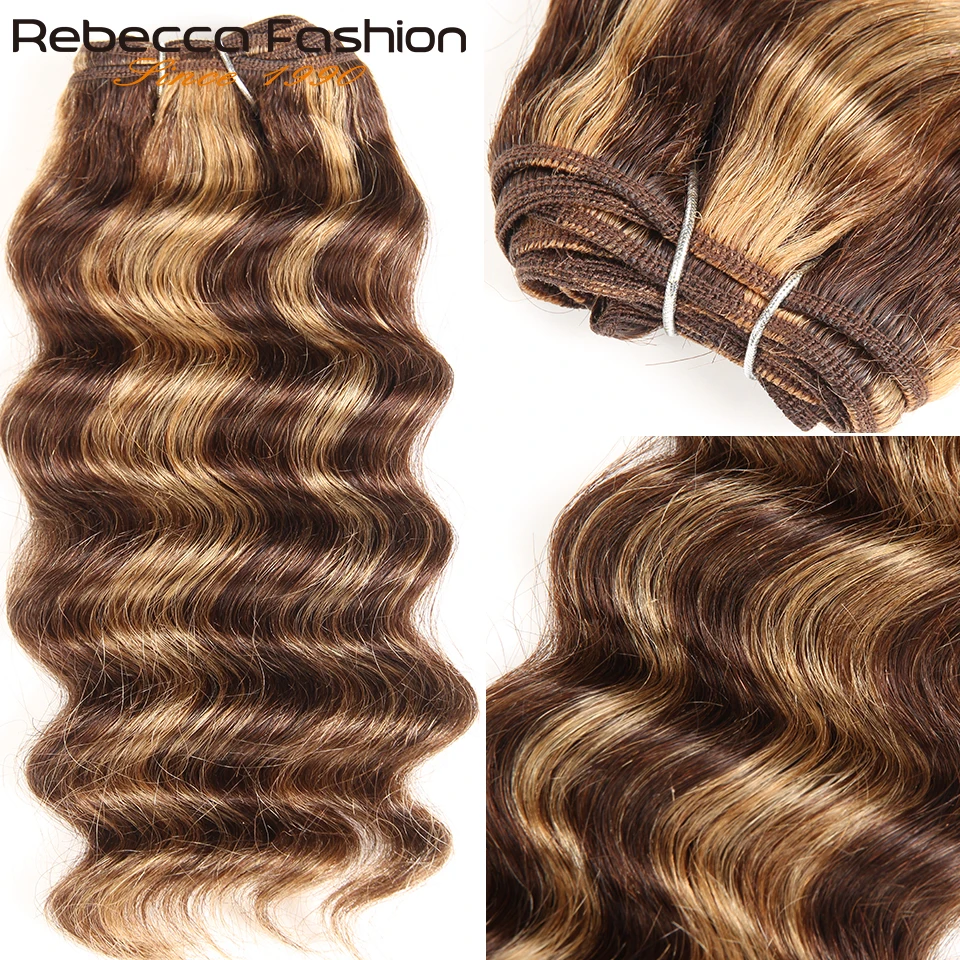 Bundles de tissage de cheveux humains brésiliens Deep Wave, Highlight Deep Hair, Extensions de cheveux Remy Bourgogne, Richesse #27 99J, 1 PC seulement