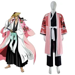 Kyoraku Shunsui Cosplay Anime Bleach Costume Uniform Kimono Cloak Set Thousand-Year Blood War Halloween Outfit for Men Women