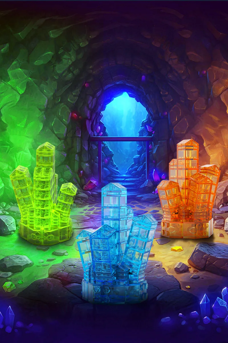 

MOC Multicolor Crystal Bricks Model Crystal Cave Blue green Crystal Room Decoration Building Blocks Assemble Toys Kids DIY Gifts