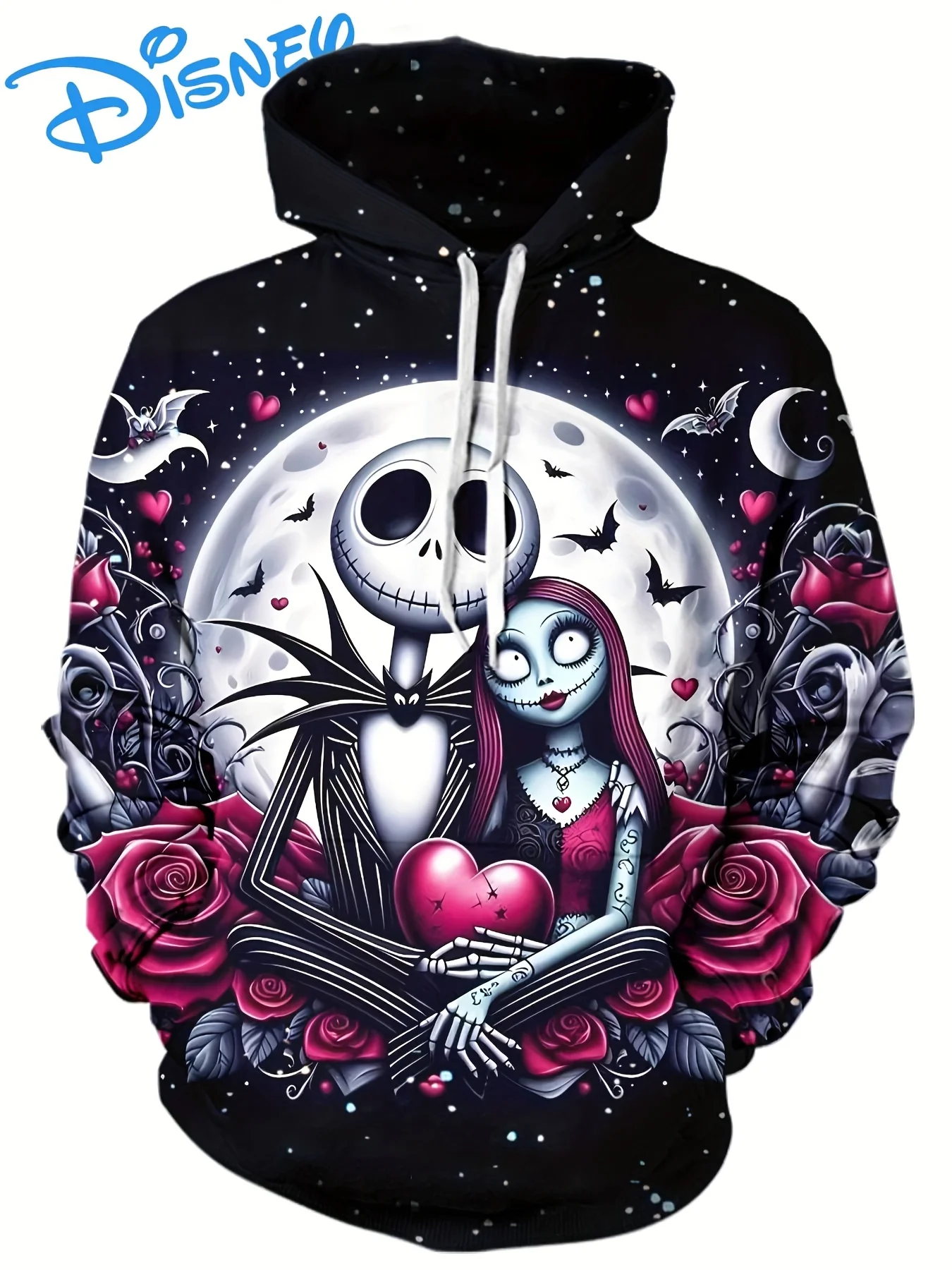 سويت شيرت بقلنسوة لخريف 2025 مع طباعة ثلاثية الأبعاد "ليلة رعب عيد الميلاد" نمط طباعة حصريًا لعشاق الموضة #1