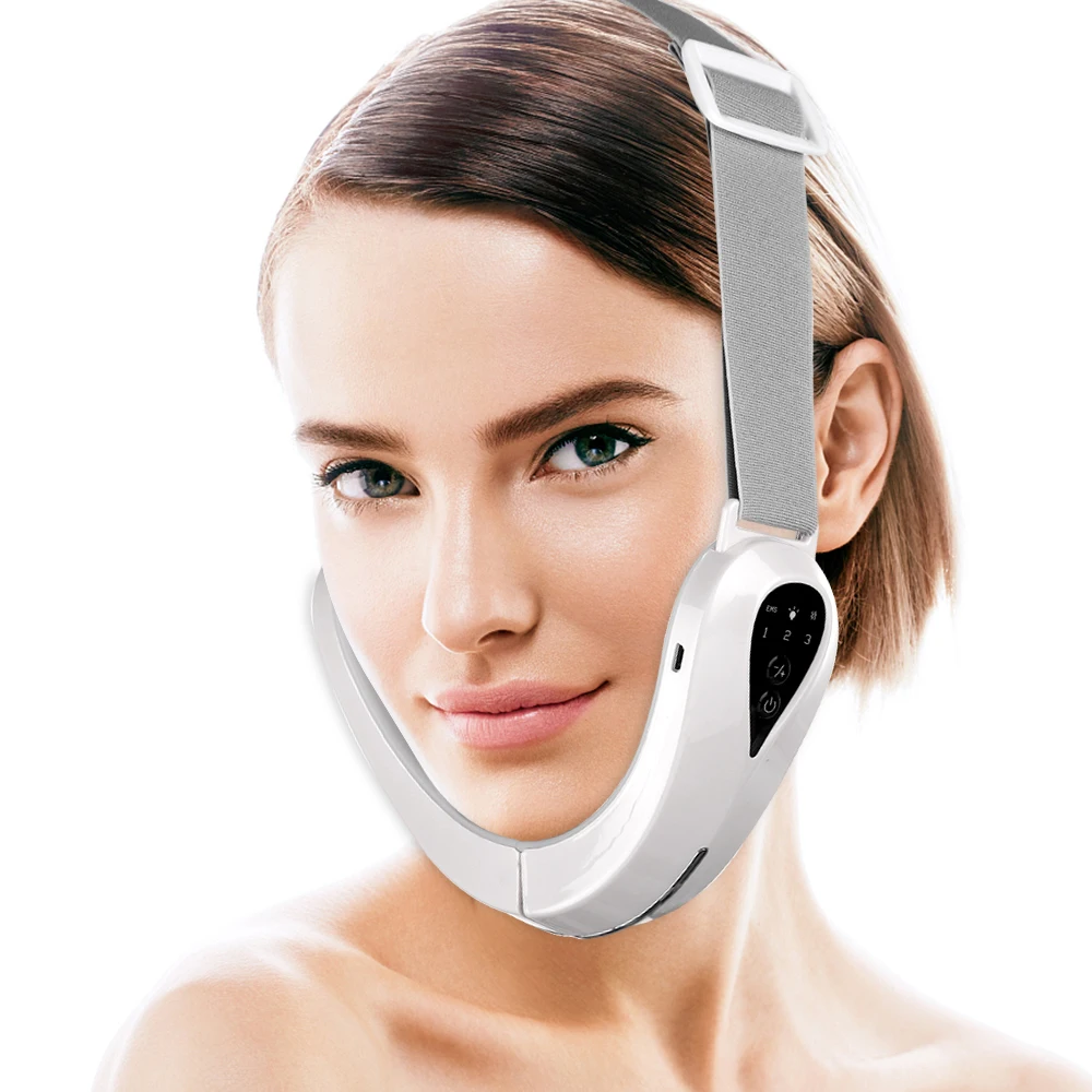 Facial Lifting Device LED Photon Therapy Facial Slimming Vibration Massager Double Chin V Face Shaped Cheek Lift Belt Machine