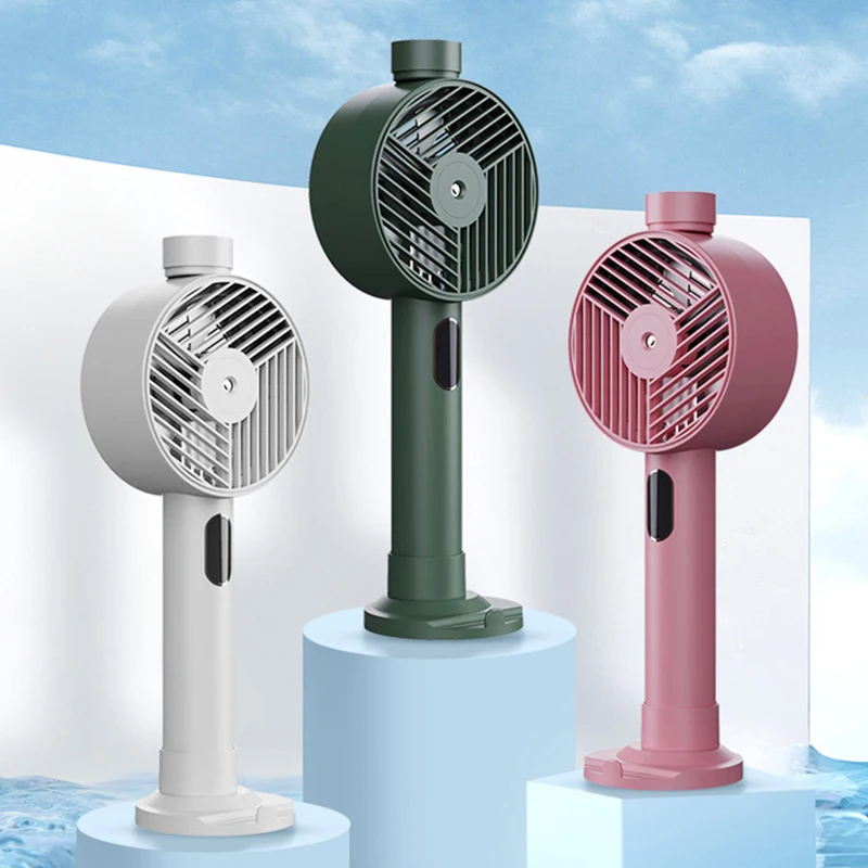 

Handheld Cooling Fan Humidification Can USB Connected With The Mouth Of Mineral Water Bottle The Charging Interface Typc Tools