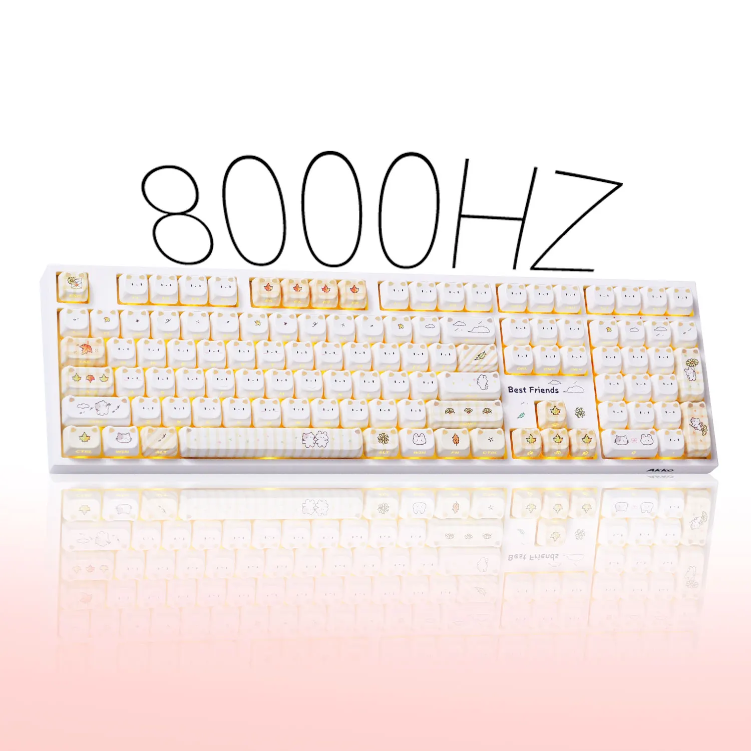 Akko 5108 V5 Shiny Kitten Mechanical Keyboard MAO Profile 108-Key Full Size Flex-Cut Hot-swappable 8K RGB Tri-mode Keyboard