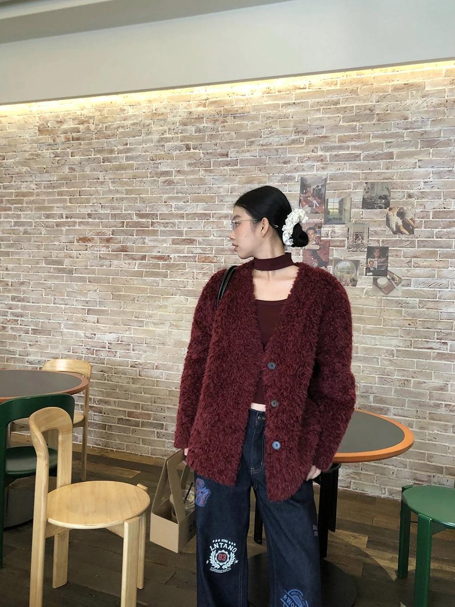 

Красное женское пальто Celebri Studio, осень-зима 202, новое универсальное хлопковое пальто Faion Plu Jaet, уникальная супер милая хлопковая одежда