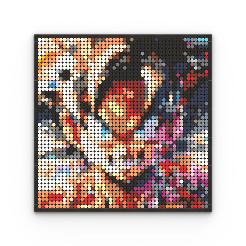Famous Anime Character Building Blocks Brick MOC Pixel Art Decoration Painting DIY Home Decorative Assembly Toy Gifts