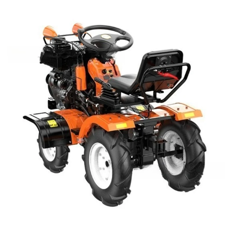 

Four wheel drive 195 micro tiller, farmland diesel vehicle, orchard greenhouse plowing and trenching machine