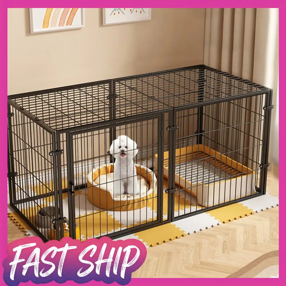 

48 Inch Pet Pen Easy Assemble Heavy Duty Wire Dog Crates with Door Dogs Cage Kennel Stackable for Puppy/Small Dog/Rabbit/Pig
