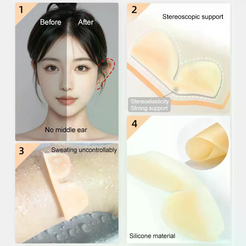 

1/2/3Pairs 5D Elf Ear Support Stickers Invisible Ear Corrector Earlobe Support Patches Elf Ear Makeup V-Face Stickers Easy Use