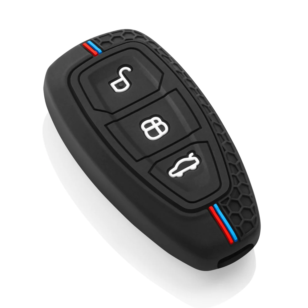 New Silicone Car Key Pack for Ford ST Line Fiesta Focus Mondeo Ecosport Kuga Puma Edge Escape Metallic Accessories