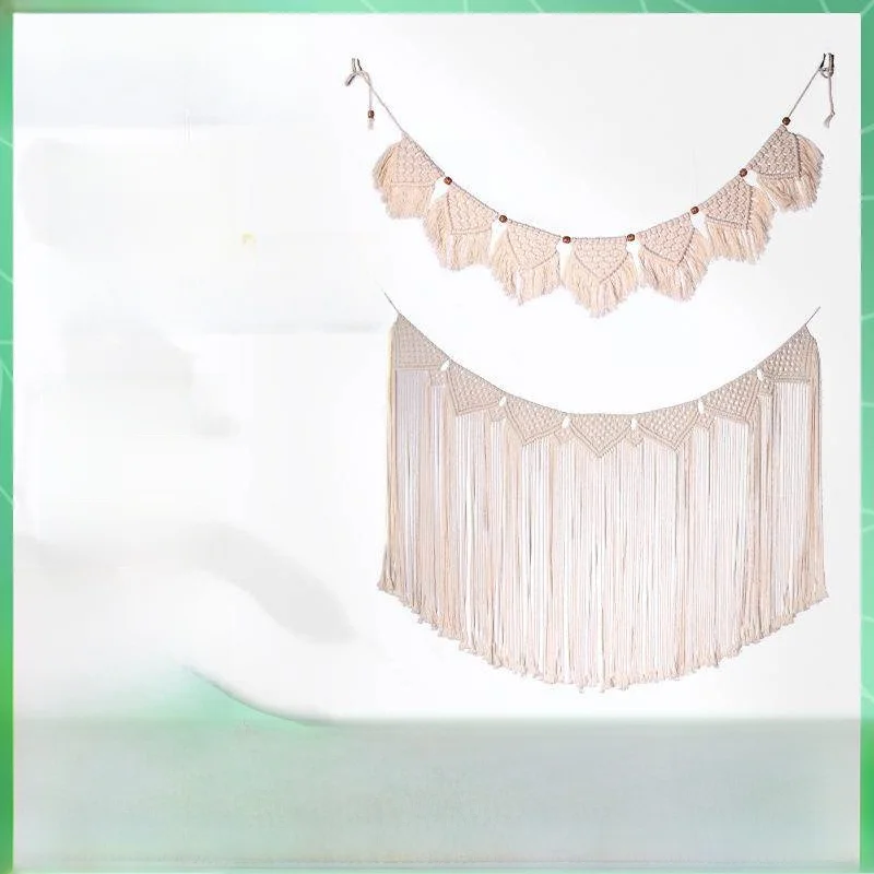 

Настенный гобелен ручной работы в скандинавском стиле, хлопковый, квадратный, для декора спальни, разделитель пространства, подвесное украшение, домашний текстиль