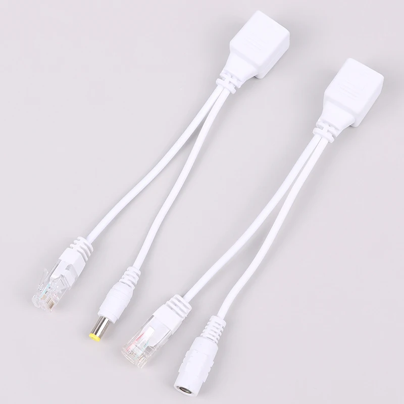 Passive Power Over Ethernet Cabo Adaptador, POE Splitter, Injector Módulo de Alimentação para IP Camea, 1 Par