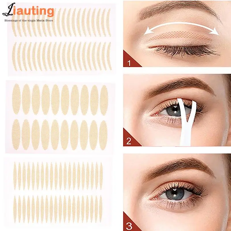 400Pcs Invisible Eyelid Sticker Double Eyelid Transparent Self Adhesive Mesh-Lace Eye Tape Sticker Ladies Eye Makeup Tools