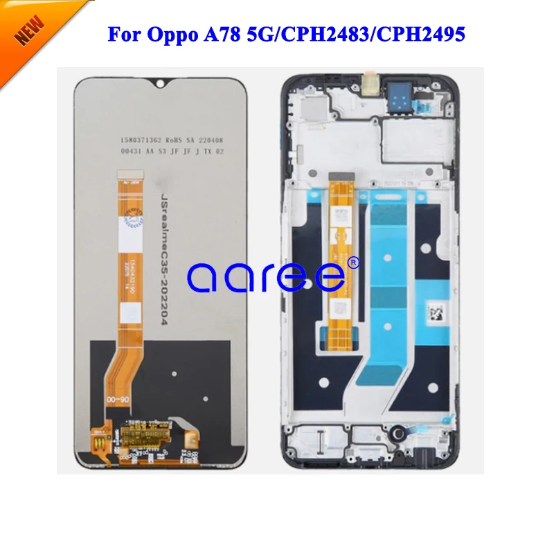 LCD Screen Original For Oppo A78 5G CPH2483 CPH2495 LCD  For Oppo A78 4G CPH2565 LCD Screen Touch Digitizer Assembly