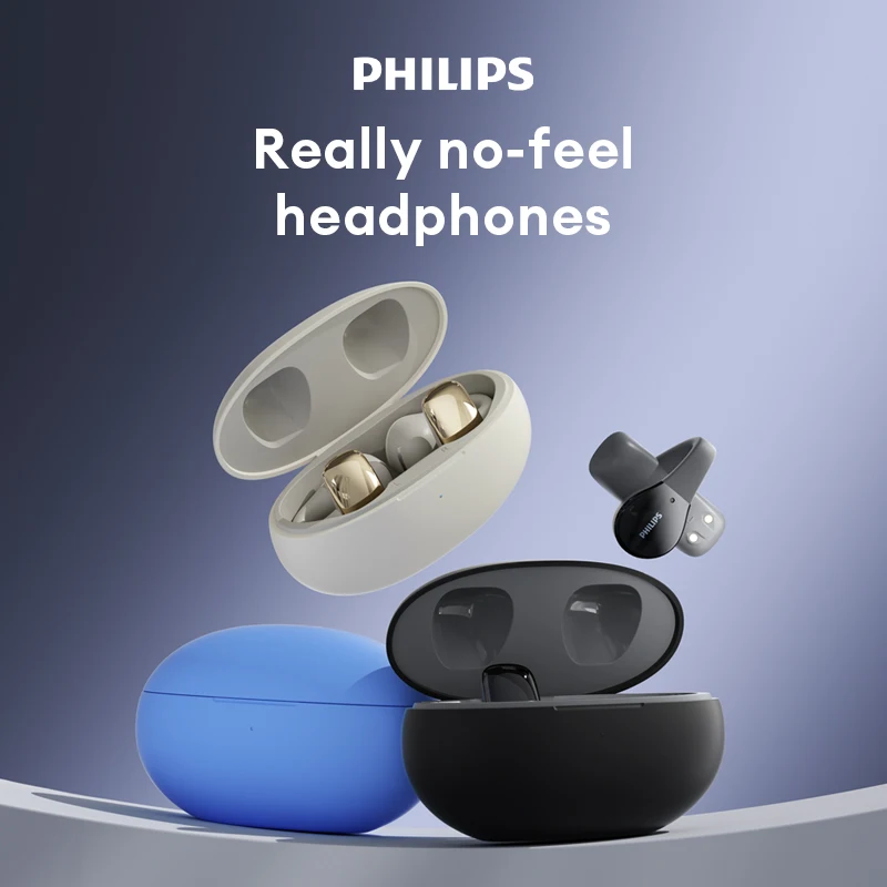 

Philips 2719 Open Ear Clip Wireless Earbuds , Sports Earphones Built-in Microphone with Earhooks & Ear Hook, Waterproof Fitness