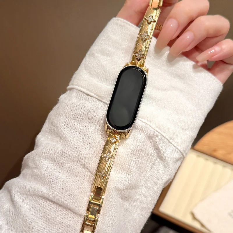 Diamond studded metal bracelet suitable for watch straps Xiaomi Band 8Pro/9Pro，For Mi band 3/4/5/6/7，8/8NFC/9/9NFC/10/10NFC，For - view 6