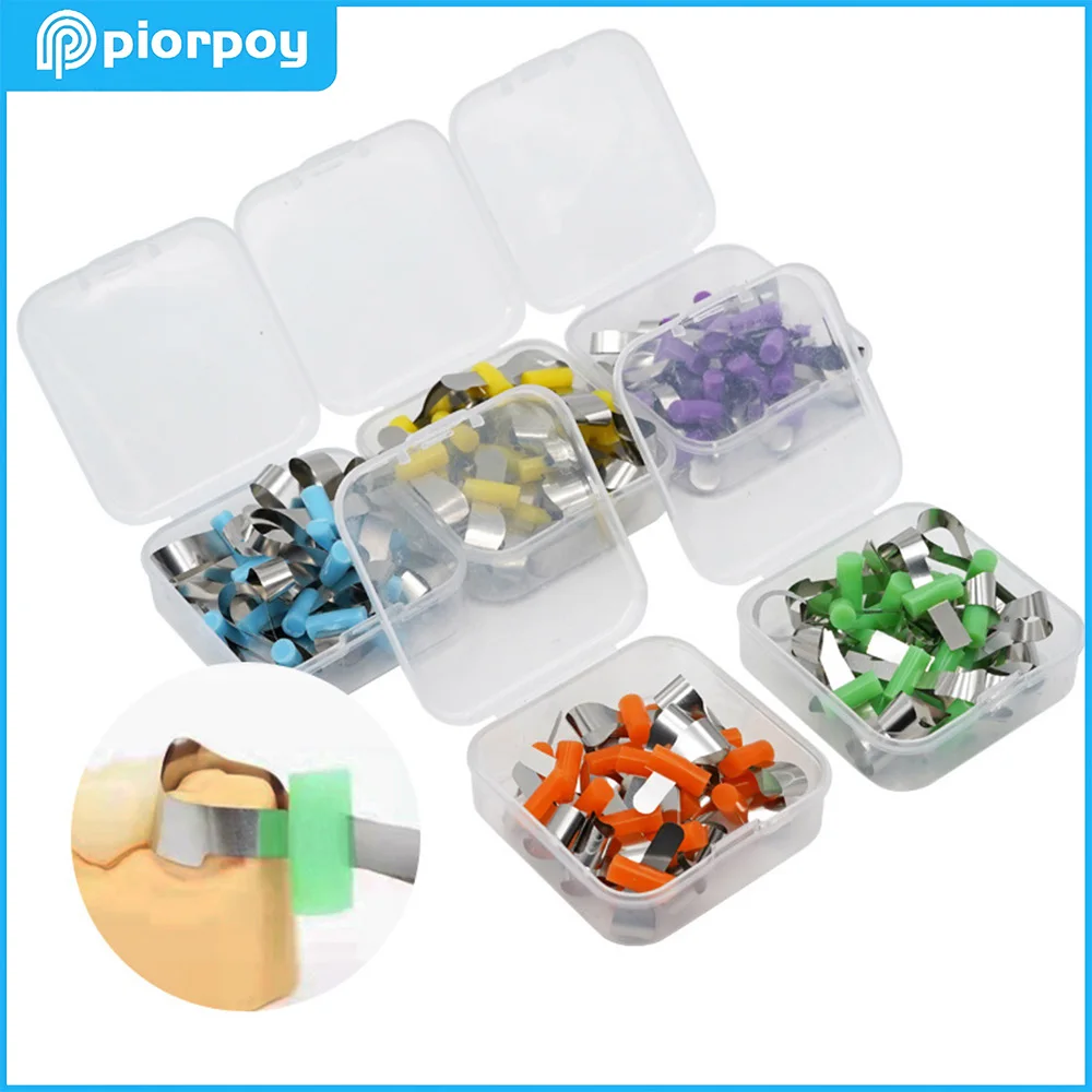

PIORPOY 20 Pcs/Box Dental Forming Sheet Stainless Steel Sectional Contoured Matrix Matrices Bands Odontologia Dentist Tools