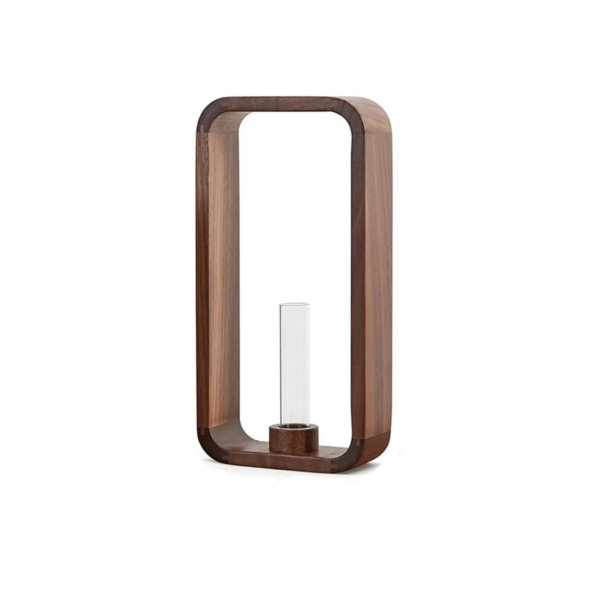 Wooden Vase Test Tube Vases Hydroponic Vase Test Tube Vases for Flowers Walnut Wooden Framed Planter For Various Plants
