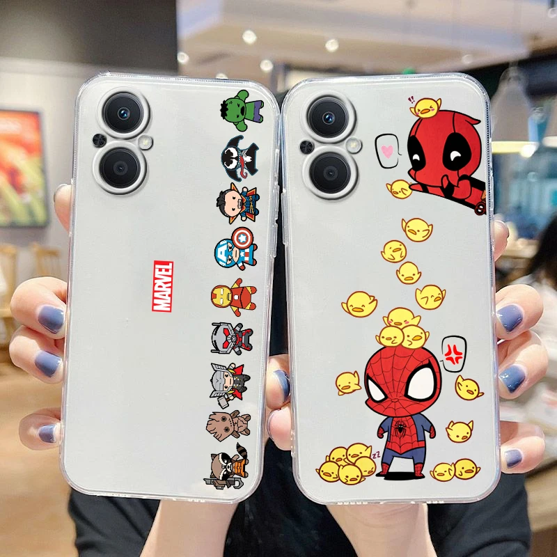 Marvel Avengers hero spiderman For OPPO A5 A9 A53 S A74 Reno 7 6 5 4 2 Find X3 X2 Z Lite Neo Pro Plus transparent Phone Case