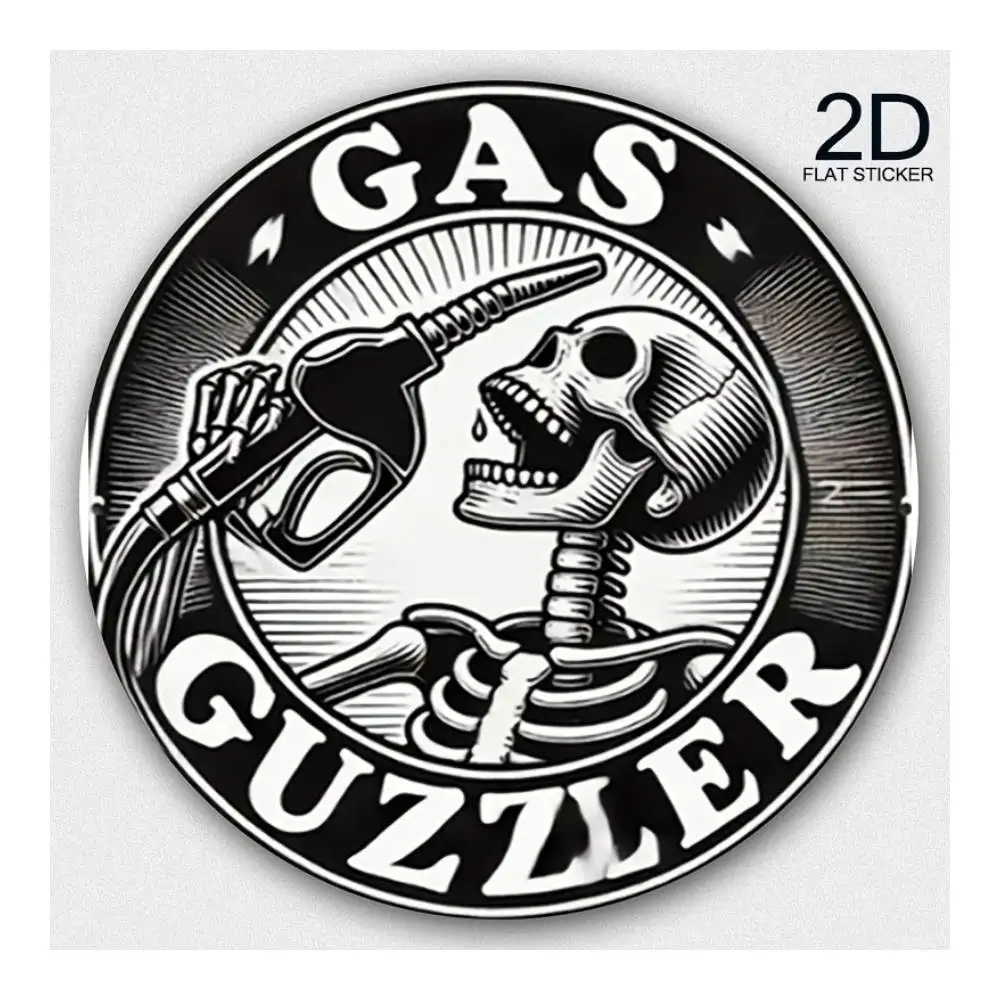 Gas Guzzler Skeleton Design Vinyl Sticker For Cars, Laptops, Windows, Doors, Fridges, Water Bottles